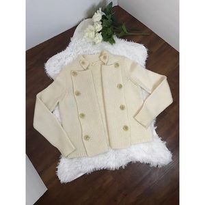 J•Crew cream double breasted cardigan